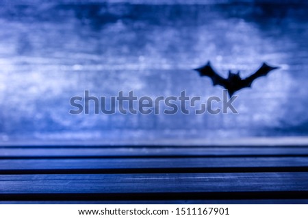 background for Halloween. Dark. Bat flies copy space