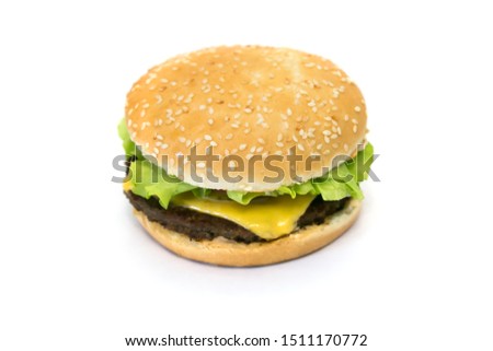 Street food potato, burger on a white background isolated. Fast food street food.