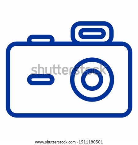 Camera icon with outline style. customable, resizeable, change color. 