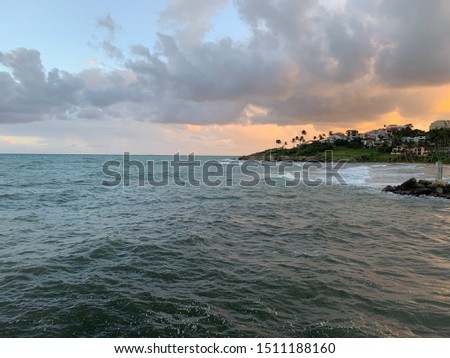 orange sunset shot in puerto rico 