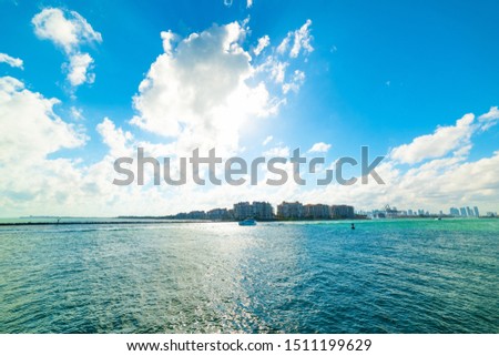 Clouds over Miami Beach bayfront, USA