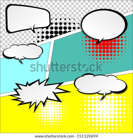 comic speech bubbles,Vector Illustration