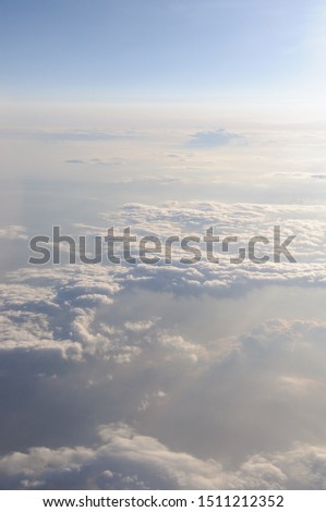 sky blue air plane clouds