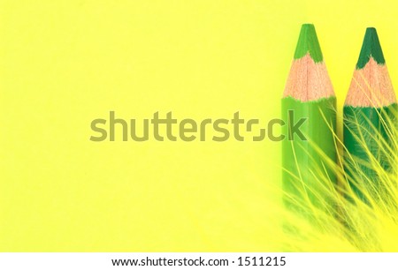 Pencils with colours and textures