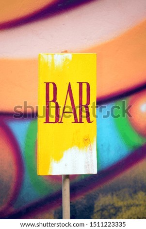 Wooden signs, symbols, close up photography. 