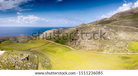 Panoramic view of landscape and mountain, Crete, Greece