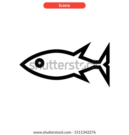 tuna fish icon isolated sign symbol vector illustration - high quality black style vector icons
