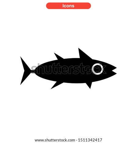 tuna fish icon isolated sign symbol vector illustration - high quality black style vector icons

