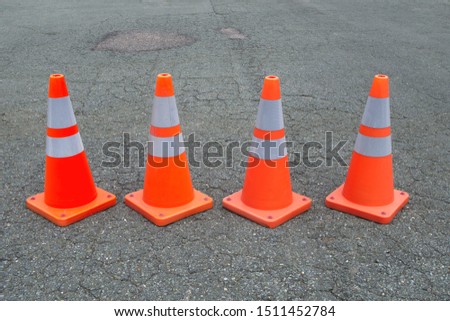 under construction orange traffic cones asphalt road web site