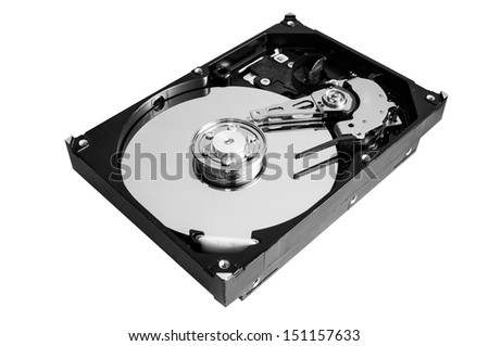Hard disk isolated on a white background