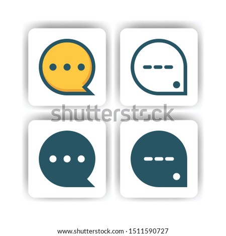 bubble icon for mobile, web, and presentation with flat color vector illustrator
