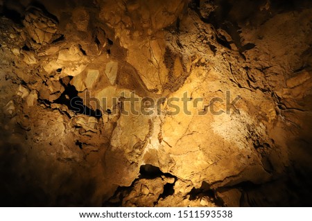 Picture of cave in Korea. stalactite in Korean cave.