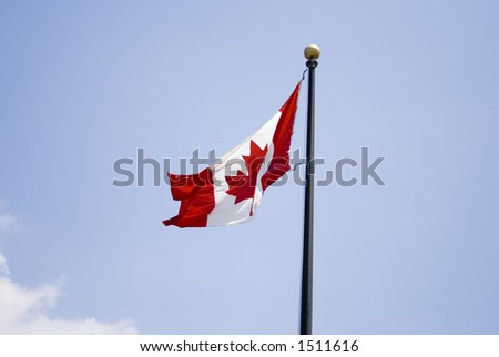 Canadian flag on a pole