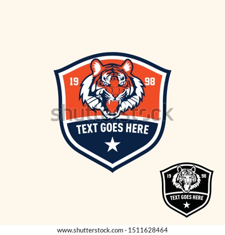 Tiger retro vintage patch badge style for sport logo or apparel emblem 