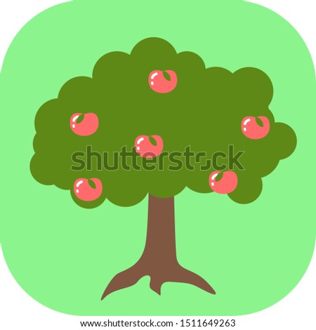 Minimalist colorful apple tree on a colored background.
Ideal for icons, medals or badges.
