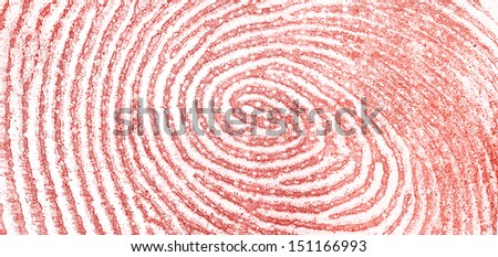 Microscopic picture of a finger print left on a glass