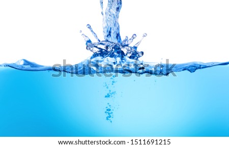 blue water surface ripples with drop water in the water  background