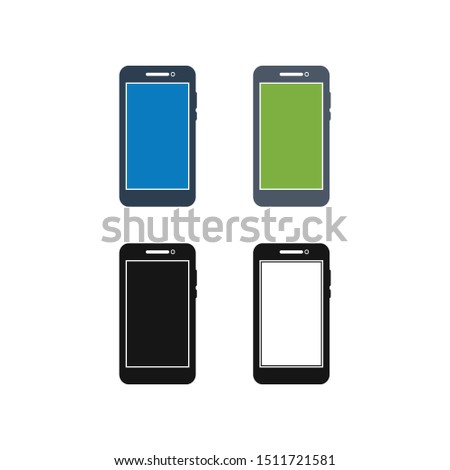 Smart Phone Icon Set. Flat style vector EPS.