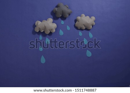 Blue self-made cloud rain sun cloth background design for marketing