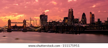 New London Skyline 2013 with Tower Bridge and skyscrapers of The City including 20 Fenchurch Street "Walki-Talkie" (L),122 Leadenhall Street "The Cheesegrater" (C) and 30 St Mary Axe "The Gherkin" (R)
