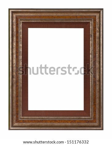 Hazel vintage picture frame isolated on white background.