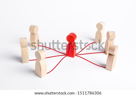 Intermediary between two people groups. Political negotiations and diplomacy. Come to compromise. Business deal. Resolution conflict, dispute. Mediation, corruption schemes and company intermediaries Royalty-Free Stock Photo #1511786306
