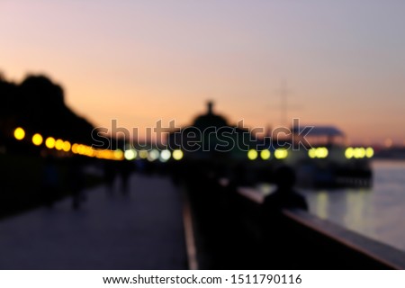 Abstract blurred (defocus) background during a beautiful sunset. Bokeh picture