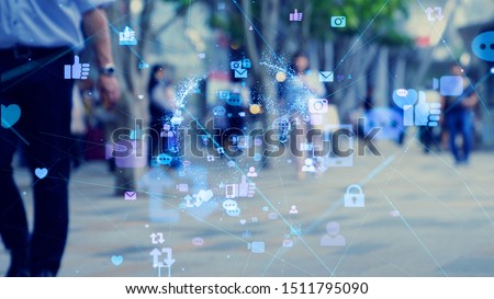 Social networking service concept. communication network. Royalty-Free Stock Photo #1511795090