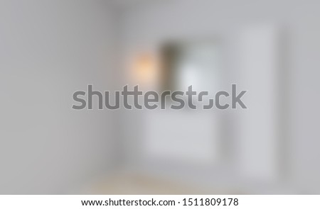 Unfocused, Blur phototography. bathroom in a minimalist style. room in gray tones. foggy mirror. 3D rendering.