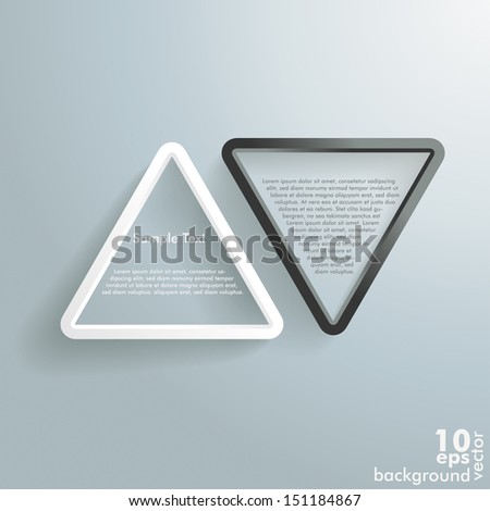 White and black triangles on the grey background. Eps 10 vector file.