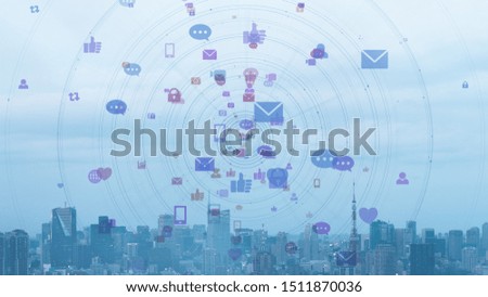Social networking service concept. communication network. Royalty-Free Stock Photo #1511870036