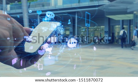 Social networking service concept. communication network. Royalty-Free Stock Photo #1511870072