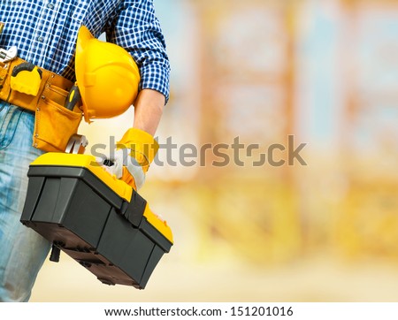 copyspace worker with very close up  Royalty-Free Stock Photo #151201016