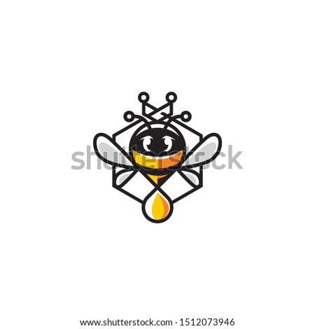 queen bee logo icon vector