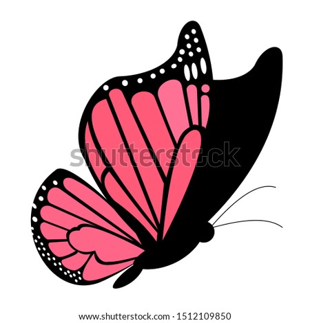 Realistic colored butterflies are isolated for spring against a white background. editable vector illustration