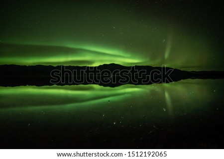 Stunning Aurora seen from Yukon River, outside of Whitehorse, Yukon, Canada. 