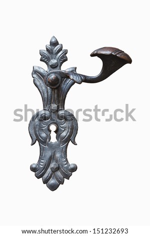 Metal handle isolated in white