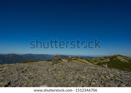 Rocky mountains in the summer in the Carpathians