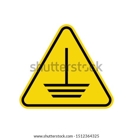 Electric Ground Warning Triangle Sign Isolated On White Background. Caution Symbol Simple, Flat Vector, Icon You Can Use Your Website Design, Mobile App Or Industrial Design Royalty-Free Stock Photo #1512364325