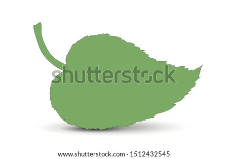 Leaf silhouette, blank sign,
Vector illustration isolated on white background
