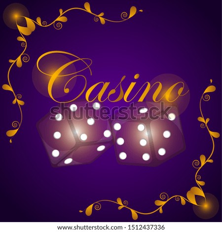 Casino poster with a led dices - Vector