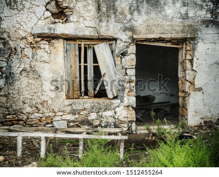Old damaged residential building, Crete, Greece