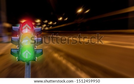 Traffic light Isolated from the Safety technology on background blur