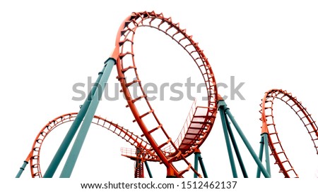 Roller coaster on white background Royalty-Free Stock Photo #1512462137
