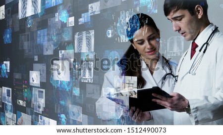 Medical technology concept. Electronic medical record. Telemedicine.