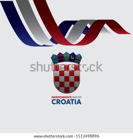 Croatia Independence Day. 8 October. Waving flag. Vector illustration.