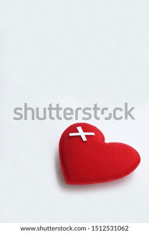 close up of red heart isolated on white background