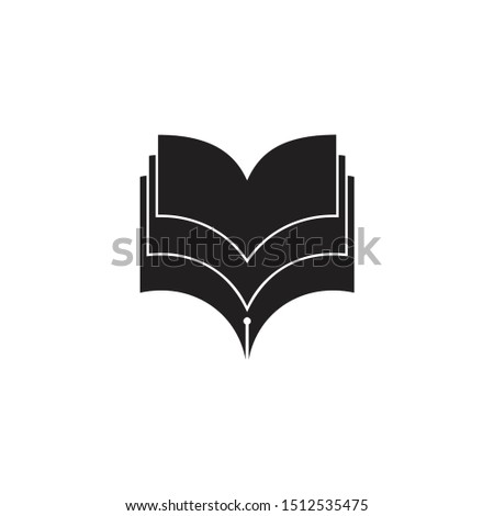 3d flat book geometric design edcuation logo vector