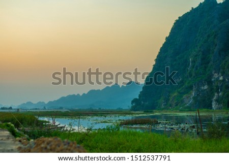 Beautiful landscape images in ninh binh, viet nam