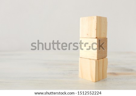 business concept of wooden blocks. mock up or template
